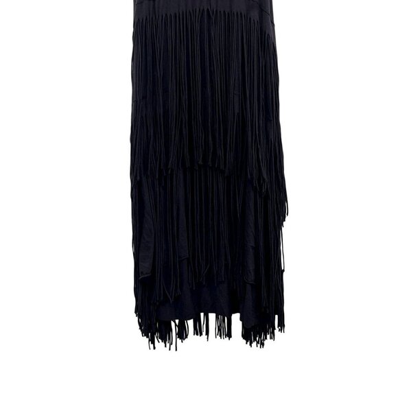 Free People Beach Fringe Tiered Maxi Skirt Black Western FP Small Long - Picture 5 of 12